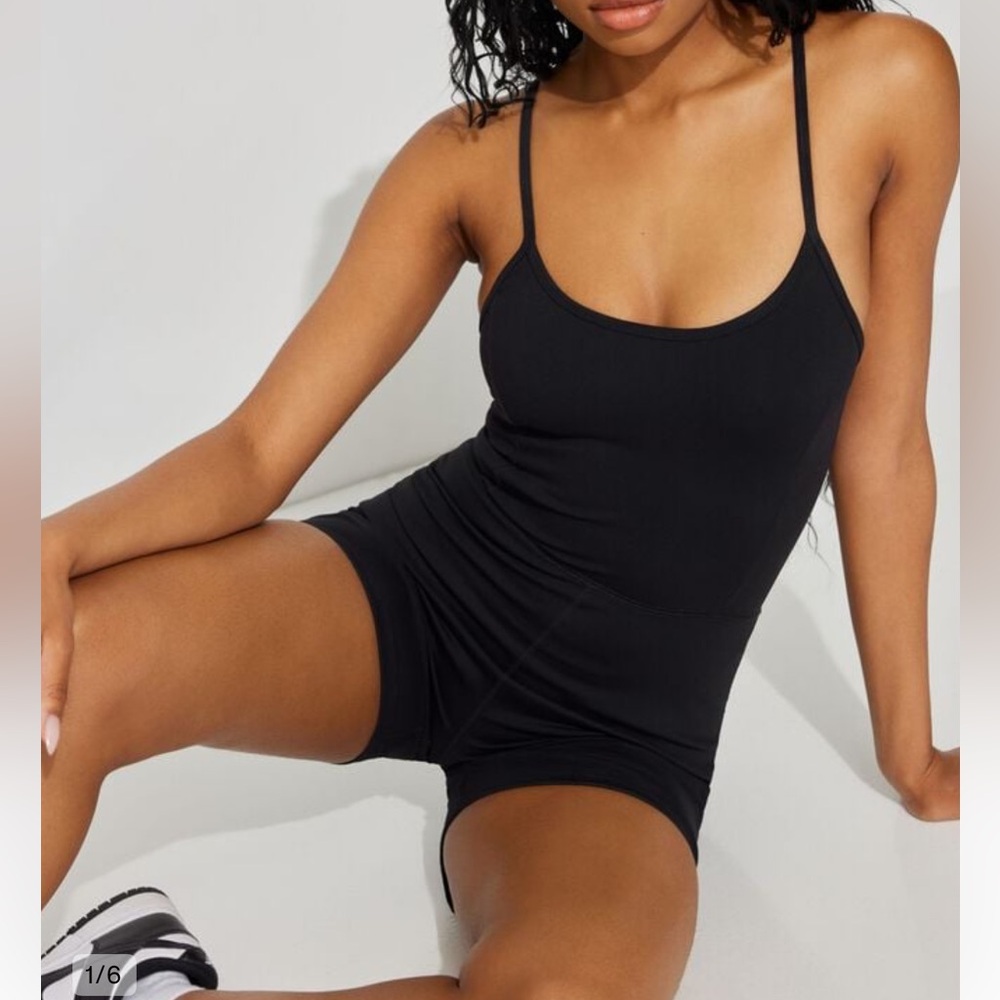 Garage black athletic romper